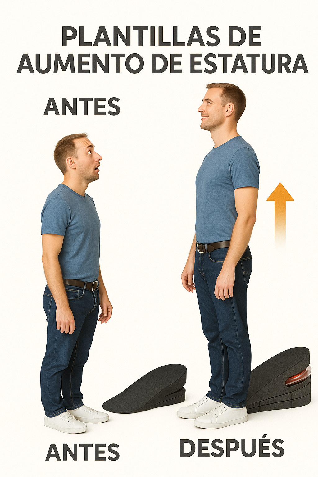 Plantilla Elevadora de Estatura y Altura Ajustable